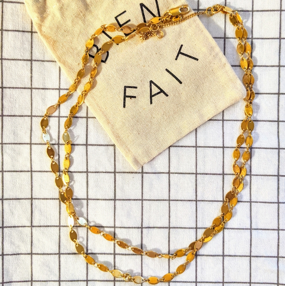 Madewell goldtone plate chain necklace